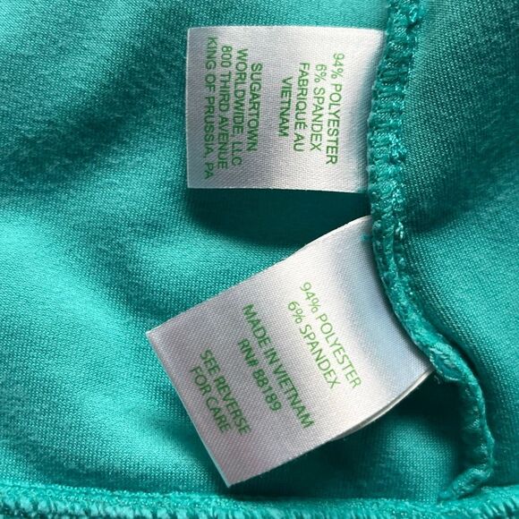 Lilly Pulitzer Jacket Women M Teal Velour Full Zip Puff Sleeve W Pockets - Picture 8 of 12